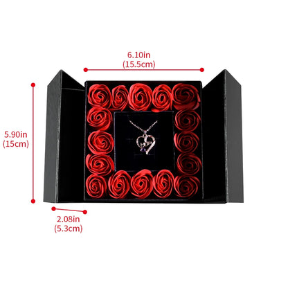 Elegant Pendant Necklace with Eternal Soap Rose Gift Box