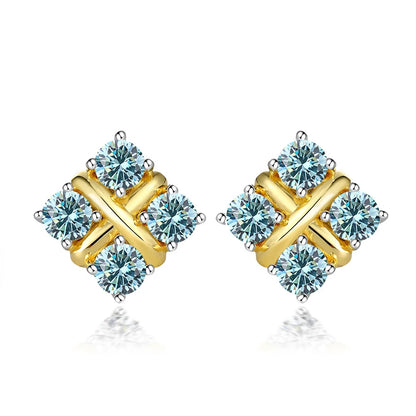 3MM 0.1ct Moissanite Stud Earrings (4pcs)  VVS1 GRA Certified, 925 Silver