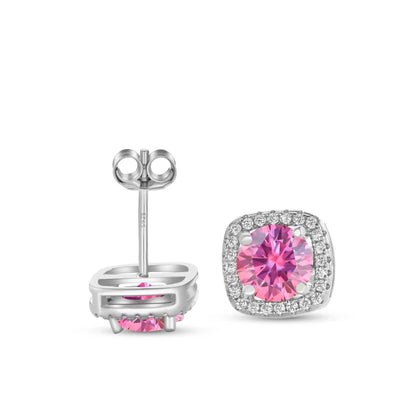 2 carat D Color 6.5mm Moissanite Stub Earrings S925 Sterling Silver Plate PT950