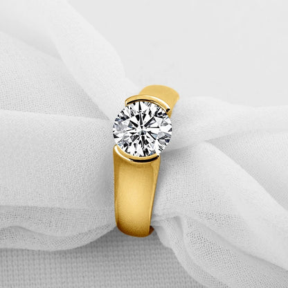 18K Gold Plated Moissanite Engagement Ring – 2.0 Carat D Color VVS1 for Women Men