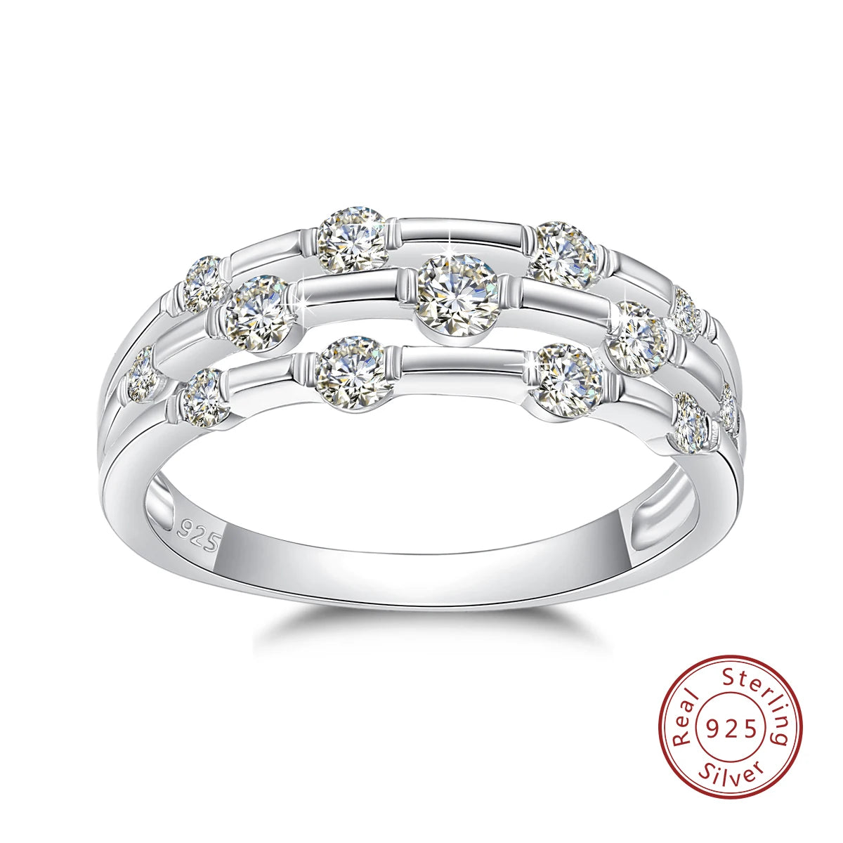 Trending Moissanite 925 Silver Engagement Ring with Certificate