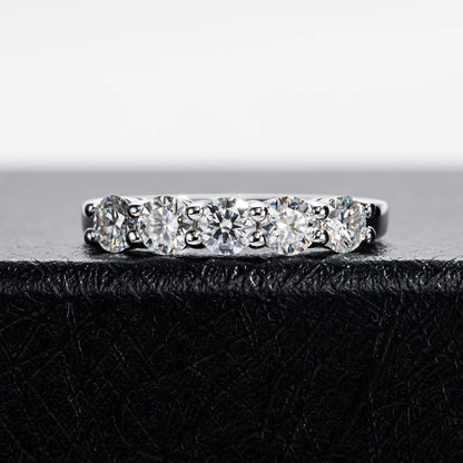 4mm D Color VVS Moissanite Ring For Women Total 1.5CT S925 Sterling Silver Jewelry