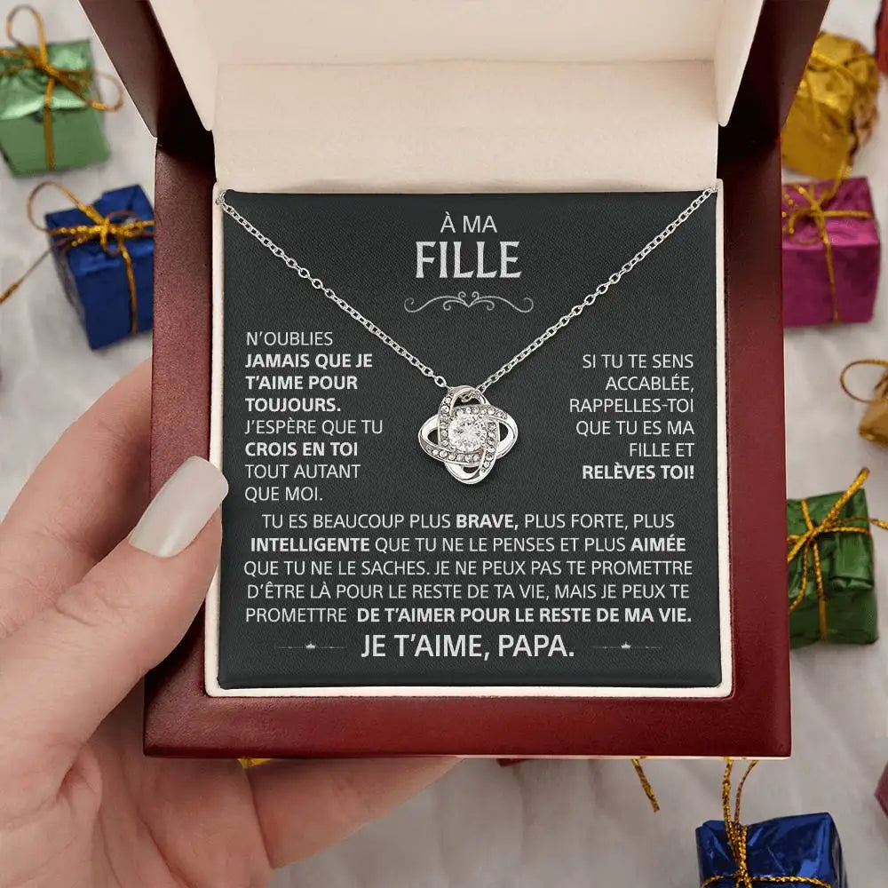 To My Daughter – Heart Knot Pendant Gift from Dad