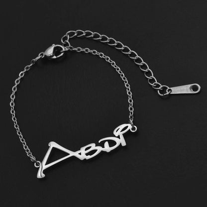 Custom Font Name Fashion Bracelet Stainless Steel Cutting