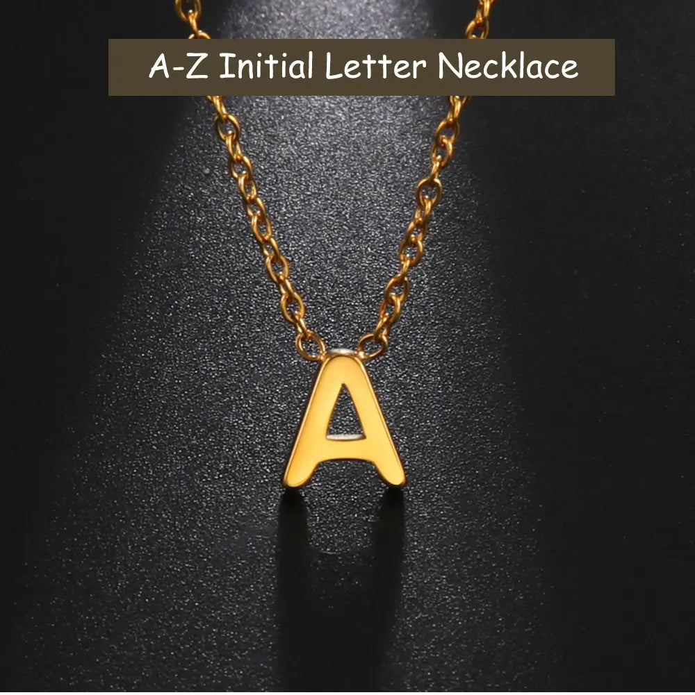 UNIQUEURA Minimalist Initial A-Z Letter Necklace for Women