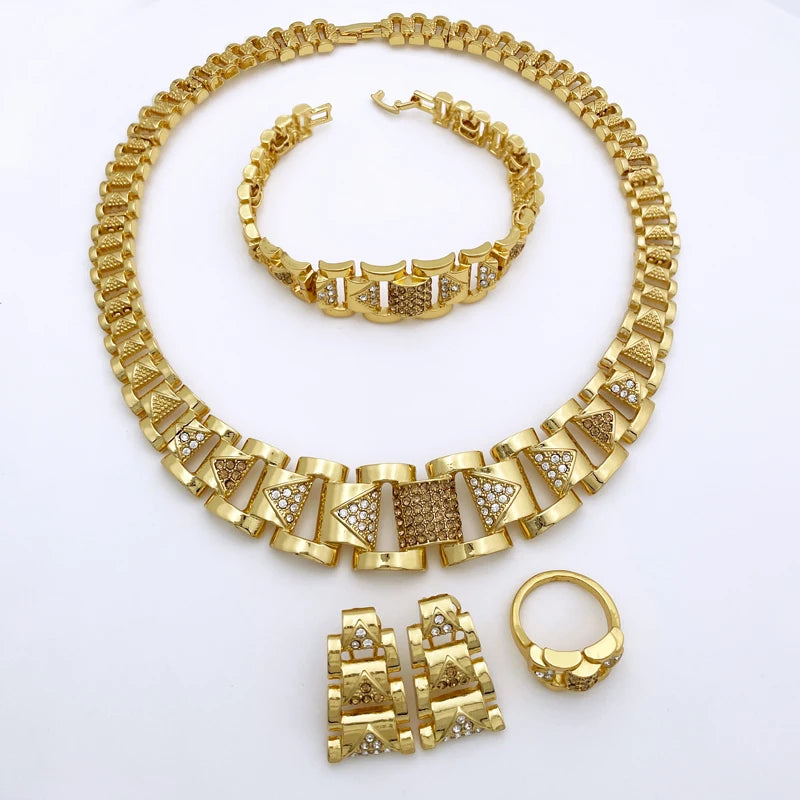 Luxury Design Women Jewelry Set 18K Gold Plated Trending Styles