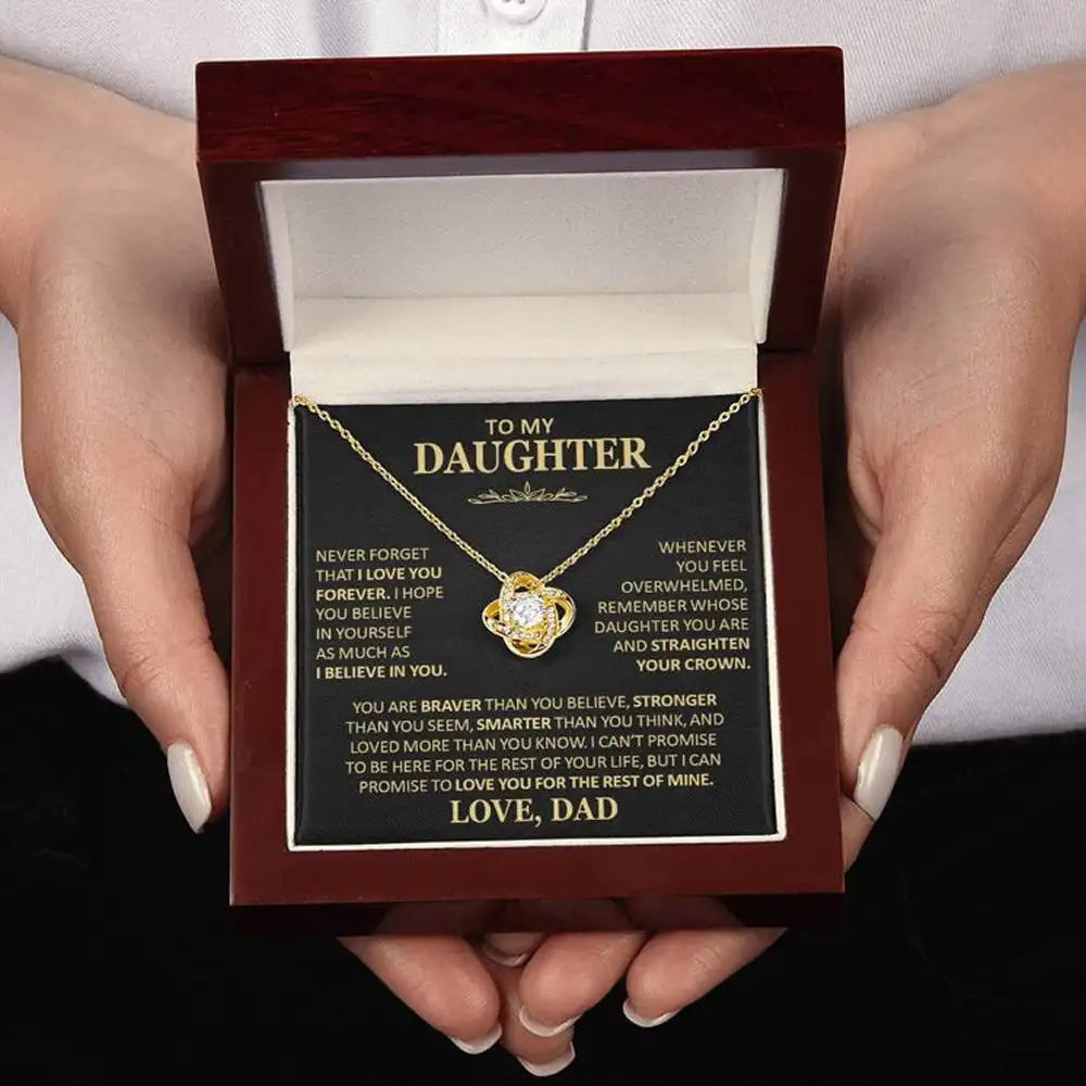 To My Daughter – Heart Knot Pendant Gift from Dad