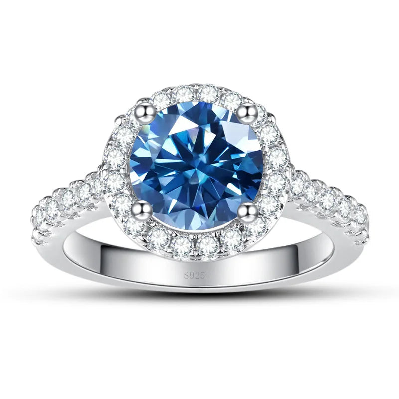New Grey Color 1CT Moissanite Ladies Ring 925 Silver Jewerly