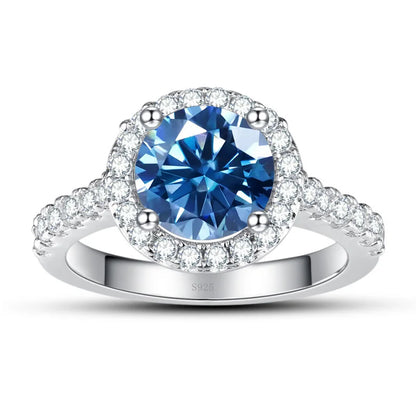 New Grey Color 1CT Moissanite Ladies Ring 925 Silver Jewerly