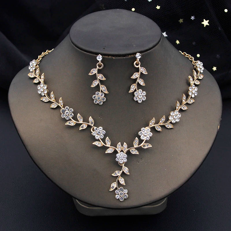 3 Pcs Baroque Bridal Wedding Crown Jewelry Sets and Tiaras For Women