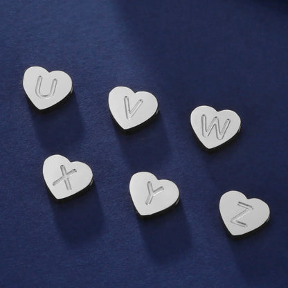 Initial Letter Heart Charm Stainless Steel Gold Color