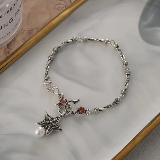 Uniqueura New Arrival Elegant Star 925 Sterling Silver Female Charm Bracelet