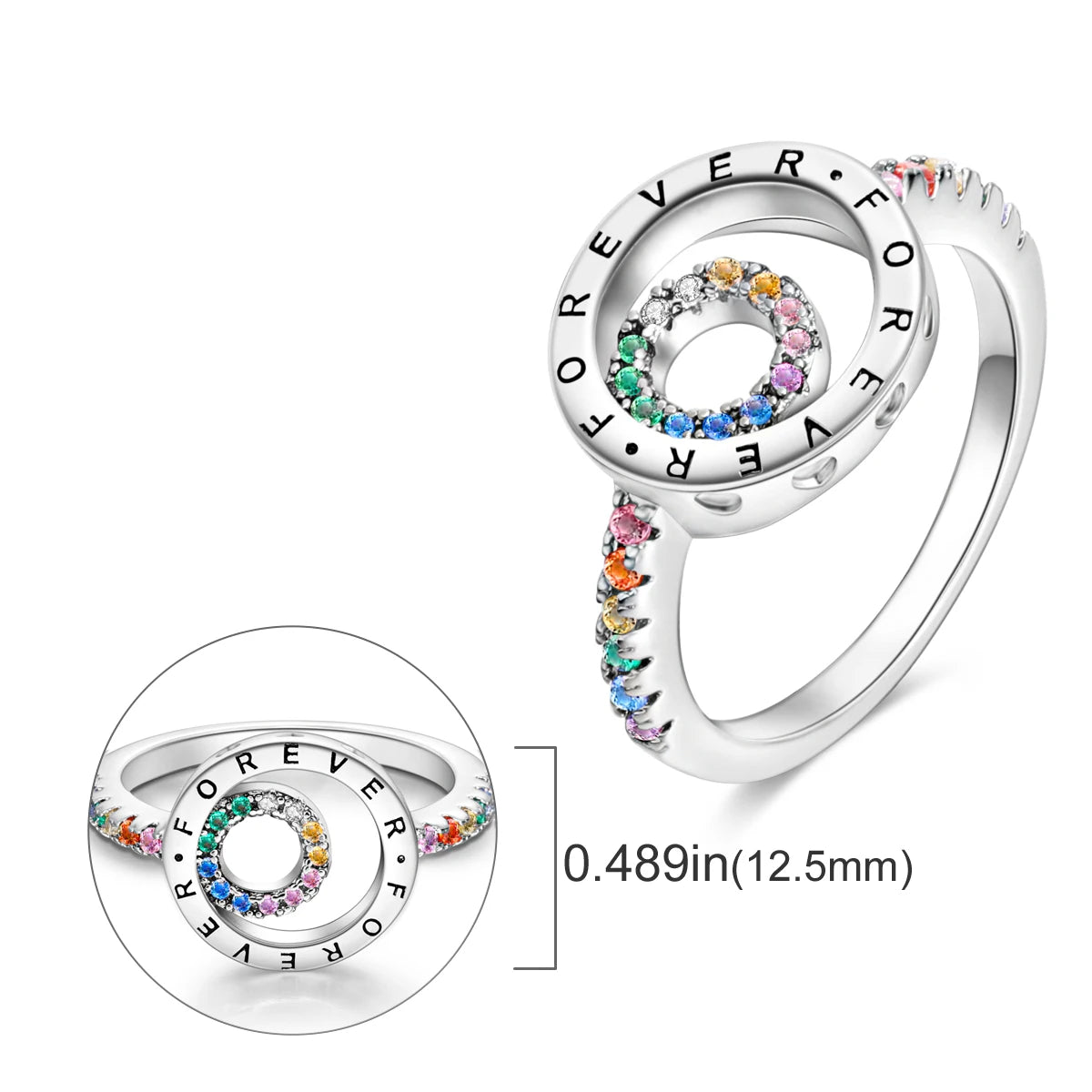 925 Silver Infinite Love Firefly Zircon Rings For Women
