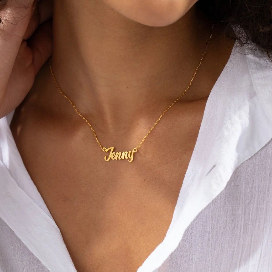 Uniqueura Custom Name Necklace for Women Personalised Cursive Design
