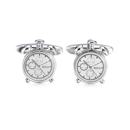 Vintage Clock Cufflinks Men's French Shirt Cufflinks Copper Material Clock Alarm
