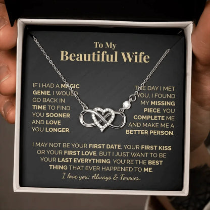 To My Beautiful Wife Soulmate – 925 Silver Heart Pendant Necklace Gift