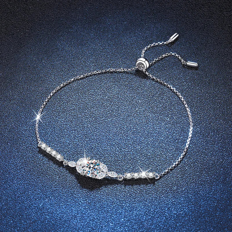 GRA Certified 1CT Moissanite Bracelet for Women S925 Sterling Silver Fine Jewelry