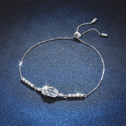 GRA Certified 1CT Moissanite Bracelet for Women S925 Sterling Silver Fine Jewelry