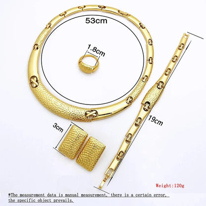Italian Luxury 4-Piece Jewelry Set – Necklace, Earrings, Ring & Bracelet