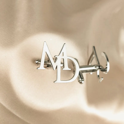Personalized Groom Cufflinks Custom Men's Initials Jewelry Gift