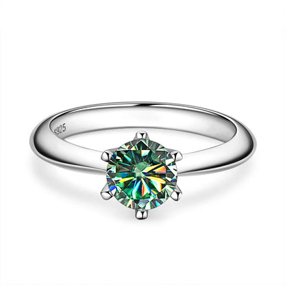 GRA Certified 1CT-5CT Moissanite Ring VVS1 Lab Diamond Solitaire Ring
