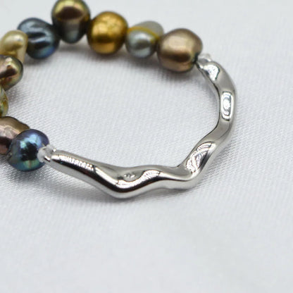 Colorful Small Baroque Pearl Ring – Irregular Freshwater Pearl Jewelry