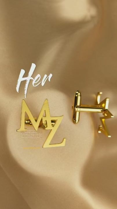 Personalized Groom Cufflinks Custom Men's Initials Jewelry Gift