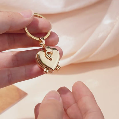 Personalized photo Heart Stainless Steel Keyring and Brass Pendant