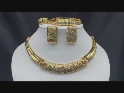Italian Luxury 4-Piece Jewelry Set – Necklace, Earrings, Ring & Bracelet