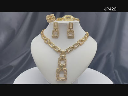 Italian Design 18K Gold Plated 4pcs Jewelry Set For Women