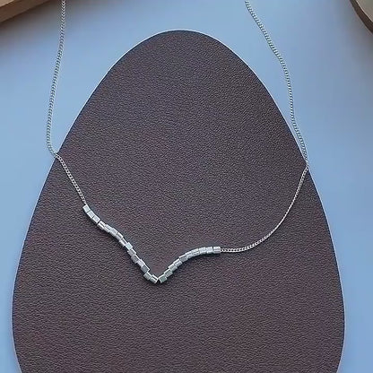 New 925 Sterling Silver Geometry square Necklaces Pendant Silver Jewelry