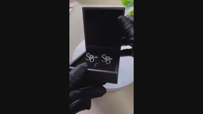 Personalized Initials Stainless steel Cufflinks for Men with PU Gift Box