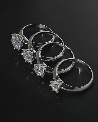 GRA Certified 1CT-5CT Moissanite Ring VVS1 Lab Diamond Solitaire Ring
